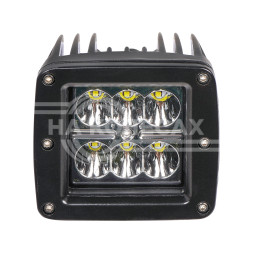 Фара светодиодная квадратная 6LED, направленный свет, 18Вт, 82х75х75мм, 12/24В