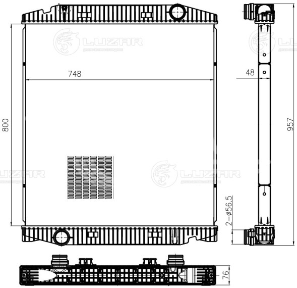 Радиатор охлаждения для автомобилей Iveco Stralis (02-)/(12) для кабин &quot;AD, AT&quot; (без рамки)