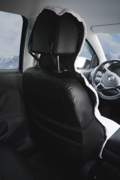 Накидка из искусственного меха, белая с коротким ворсом, на переднее сиденье, 1 шт.