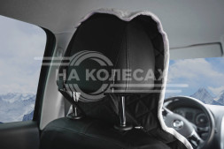 Накидка из искусственного меха, белая с коротким ворсом, на переднее сиденье, 1 шт.