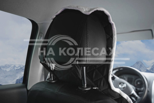 Накидка из искусственного меха, белая с коротким ворсом, на переднее сиденье, 1 шт.