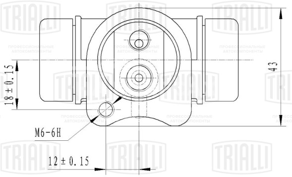 Цилиндр тормозной задний для автомобилей Opel Vectra B (95-)/Zafira A (99-) левый/правый d=20.6мм