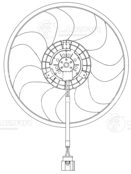 Электровентилятор охлаждения для автомобилей Transporter T5 (03-) (без кожуха)
