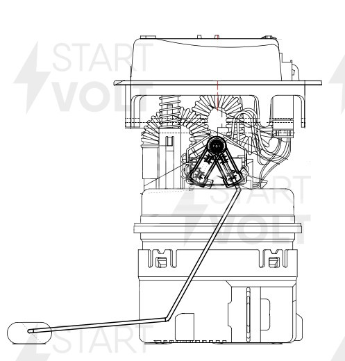 Модуль топливного насоса для автомобилей Peugeot 206 (98-) 1.1i/1.4i/1.6i (внутр. топл. фильтр)