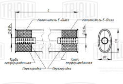 Глушитель универсальный (овальный) 97х171, L=330, d=42 (алюминизированная сталь)