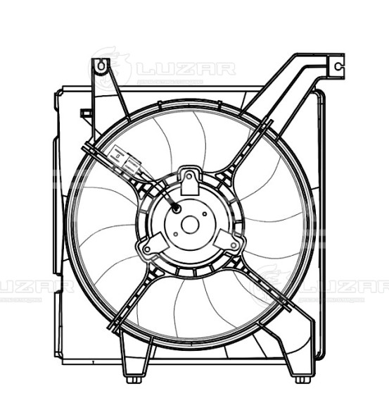 Электровентилятор охлаждения для автомобилей Hyundai Elantra (XD) (00-) (с кожухом)