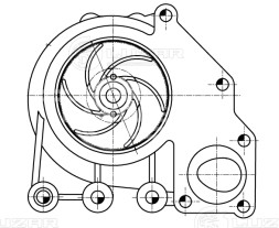Насос водяной для спецтехники Ростсельмаш/БЕЛАЗ 75450/Четра Т25 с дв. Cummins QSX15/ISX