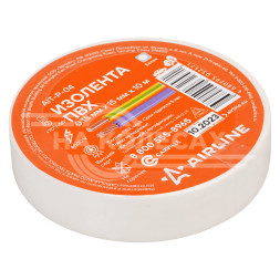 Изолента ПВХ, белая, 15 мм*10 м