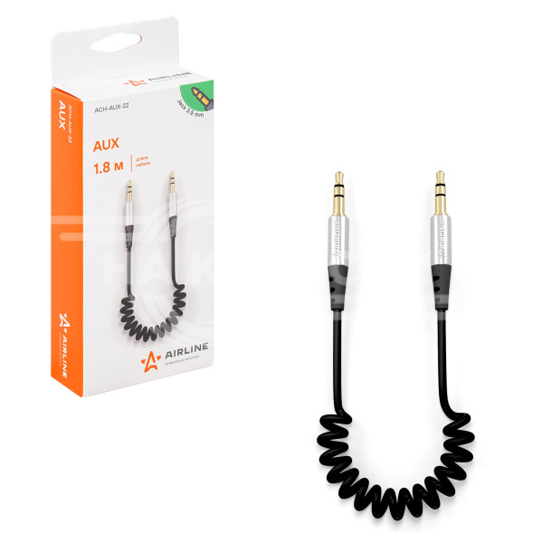 Кабель AUX 3.5 mm Jack - 3.5 mm Jack 1.8м, черный