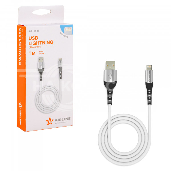 Кабель USB - Lightning (Iphone/IPad) 1м, белый Soft-Touch