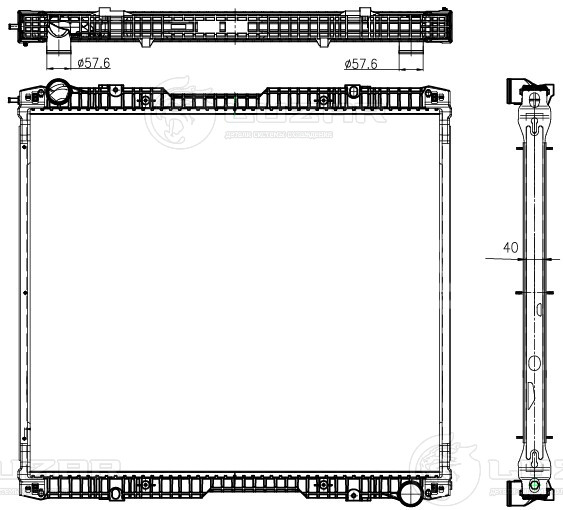 Радиатор охлаждения для автомобилей Scania 5 (R,T-series) (04-) (с рамкой)