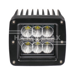Фара светодиодная квадратная 6LED, рассеяный свет, 18Вт, 82х75х75мм, 12/24В