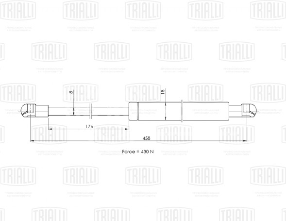 Амортизатор (упор) крышки багажника для автомобиля Peugeot 307 (00-) хетчбэк