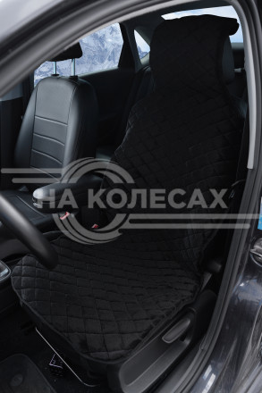 Накидка из искусственного меха, черная с коротким ворсом, на переднее сиденье, 1 шт.