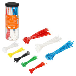 Стяжки (хомуты) кабельные, нейлон, цвет.,300 шт(2,5*100-150шт/3,6*200-150шт)