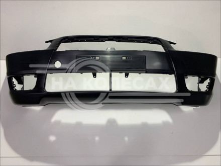 Бампер передний Mitsubishi Lancer 07-10 (Под ПТФ/ С отверстием под крюк)