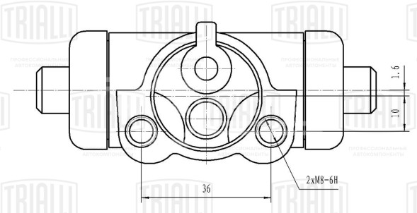 Цилиндр тормозной задний для автомобилей Mitsubishi Pajero I (86-)/L200 (96-) левый/правый d=22.2мм