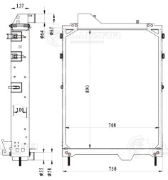 Радиатор охл. для тракторов John Deere 8245R,8270R,8295R/RT,8320R/RT,8330T,8345R/RT с дв. 6090HRW