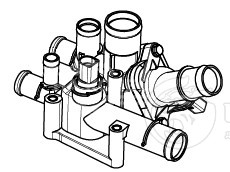 Термостат для автомобилей Skoda Octavia A5 (04-)/VW Golf IV (97-) 1.6i AT (105°С) (с корпусом)