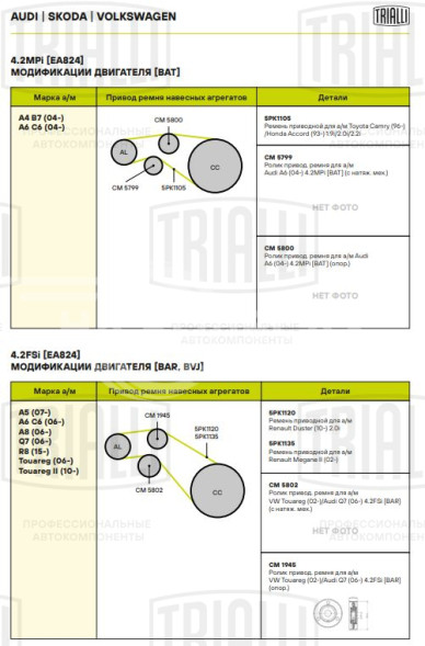 Ролик приводного ремня для автомобилей Audi Q7 (06-) 4.2FSi