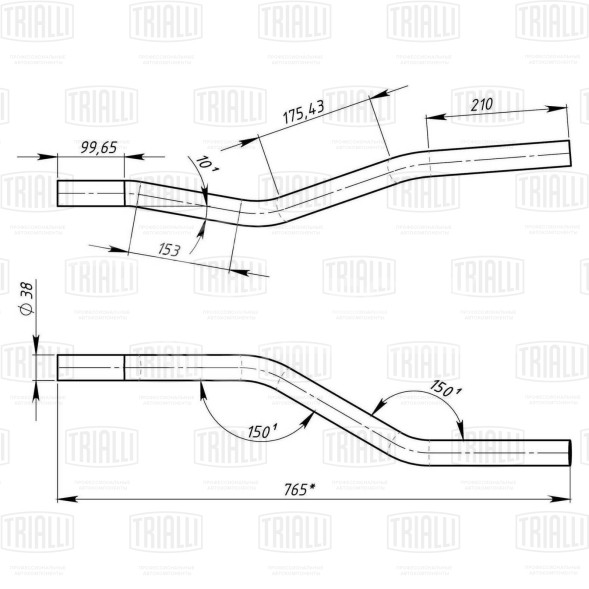 Глушитель для автомобилей УАЗ 452Д основной (алюминизированная сталь)