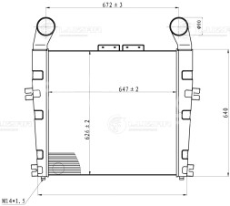 ОНВ (радиатор интеркулера) для автомобилей МАЗ 5440В3, 5550В3