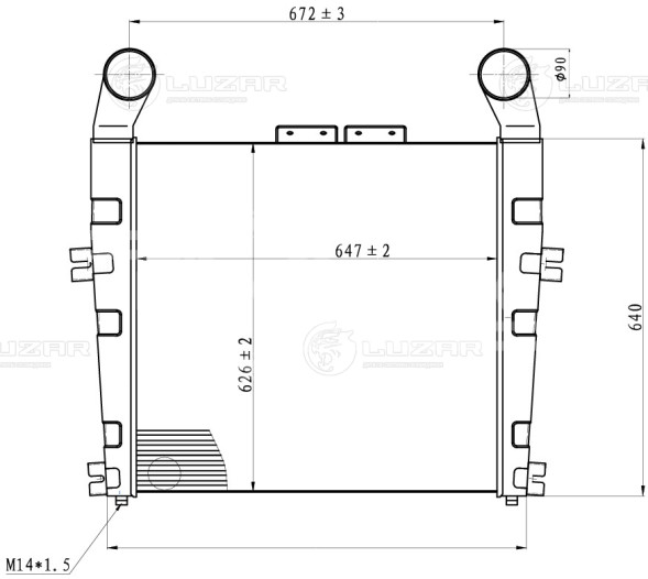 ОНВ (радиатор интеркулера) для автомобилей МАЗ 5440В3, 5550В3