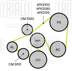 Ролик приводного ремня для автомобилей Ford Mondeo I (93-)/Mondeo II (96-) 1.6i/1.8i/2.0i (опорный)