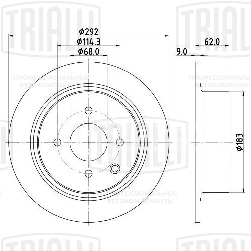 Диск тормозной задний для автомобилей Nissan Tiida (07-) / Cube (09-) d=292