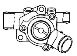 Термостат для автомобилей 1117-19 Калина (E-Gas) (с алюминиевым корпусом; заглушен патрубок) (85°С)
