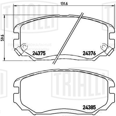Колодки тормозные дисковые передние для автомобилей Hyundai Sonata (NF) (05-)