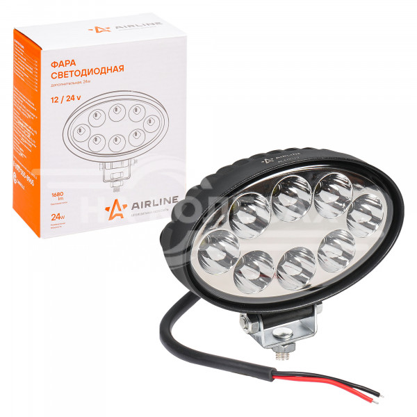 Фара светодиодная овальная 8LED, направленный свет, 24Вт, 140х86х55мм, 12/24В