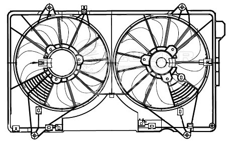 Электровентилятор охлаждения для автомобилей Mazda CX-5 (12-) 2.0i/2.5i (2 вент.) (c кожухом)