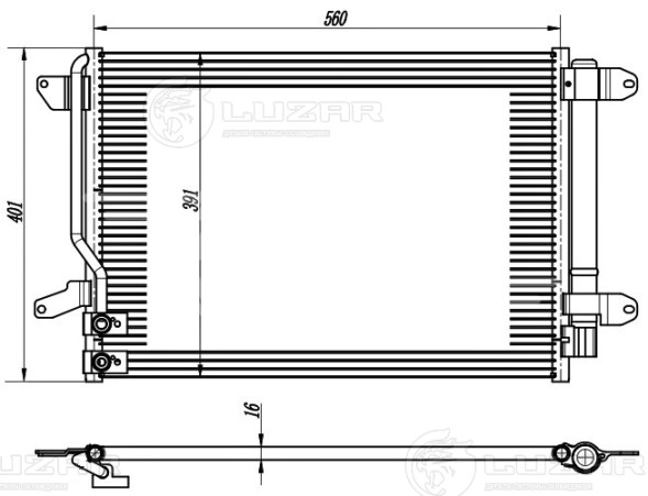 Радиатор кондиционера для автомобилей Jetta (11-) (выпуск с 2015г.)