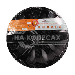 Колпаки колесные 14&quot; &quot;Волтек&quot;, черный глянец, карбон, компл. 2 шт.