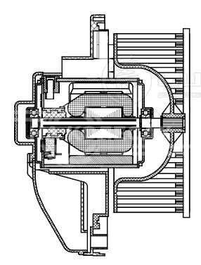 Электровентилятор отопителя для автомобилей Isuzu NQR71/NQR75 (06-) (24V)
