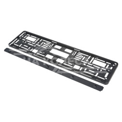 Рамка под  номерной знак &quot;Russia&quot;, рельефная, с нижней запорной планкой, черная