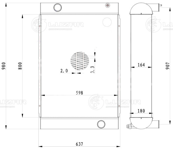 Радиатор охл. для экскаваторов Volvo EC240BLC, EC290BLC, EC290C с дв. D7
