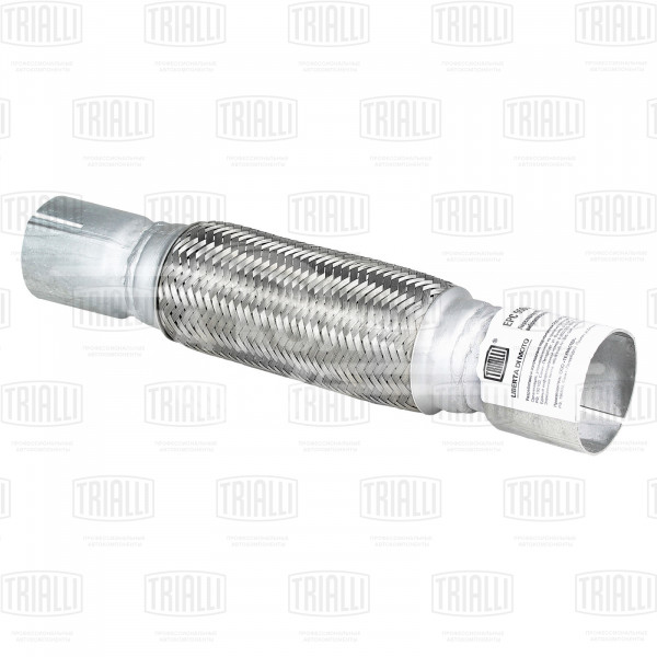 Переходник 55/60 L=350 под хомут с виброкомпенсатором 55х200 (нержавеющая алюминизированная сталь)