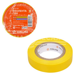 Изолента ПВХ, желтая, 15 мм*10 м