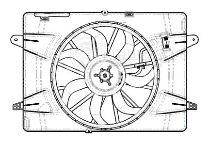 Электровентилятор охлаждения для автомобилей Haval F7/F7x (19-) 1.5T/2.0T (с кожухом)