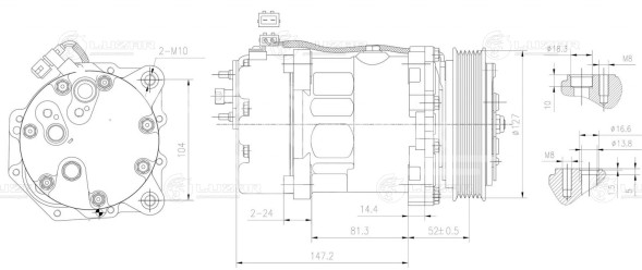 Компрессор кондиционера для автомобилей Transporter T4 (90-)