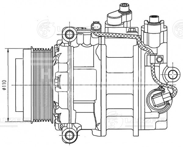 Компрессор кондиционера для автомобилей ML (W164) (05-)/GL (X164) (06-) 3.0CDI 7PK