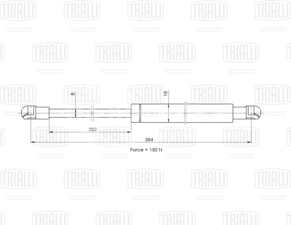 Амортизатор (упор) стекла крышки багажника для автомобиля Peugeot 308 (07-) универсал