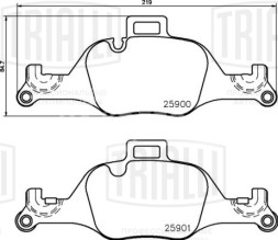 Колодки тормозные дисковые передние для автомобилей BMW 3 (G20) / 5 (G30) (без М-пакета) (в комплекте с датчиком) (PF 4206)