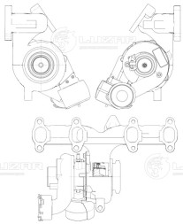 Турбокомпрессор для автомобилей VW Transporter T5 (03-) 1.9D (тип KP39A)