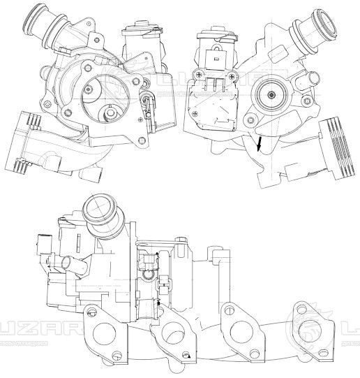 Турбокомпрессор для а/м Skoda Yeti (09-)/VW Caddy (10-) 1.2T [CBZB] (тип RHF3)