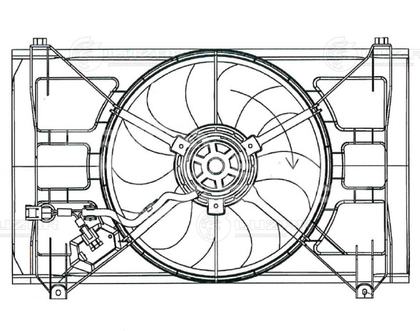 Электровентилятор охлаждения для автомобилей KIA Rio II (05-) (с кожухом)