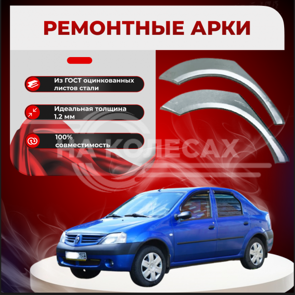 Ремонтные задние арки Renault Logan 1
