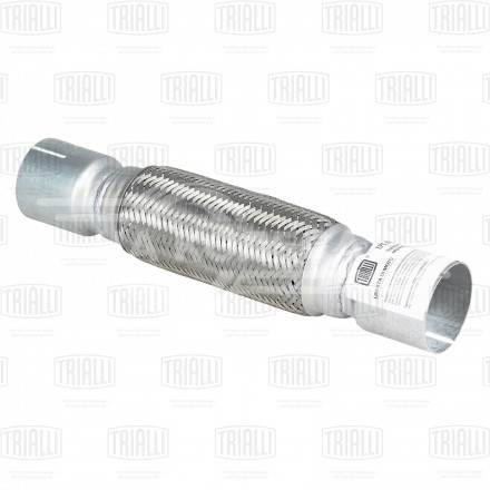 Переходник 60/60 L=350 под хомут с виброкомпенсатором 55х200 (нержавеющая алюминизированная сталь)